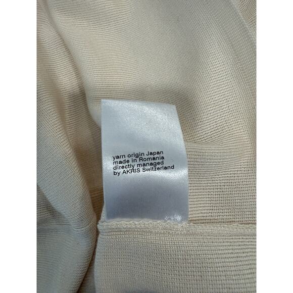AKRIS Cream Silk V Neck Sleeveless Knit Top sz 12 Luxury Designer - Picture 10 of 13